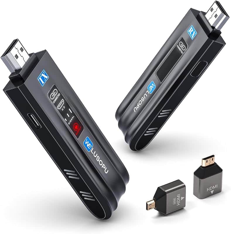 2026 Upgraded Wireless HDMI Transmitter and Receiver, WELUSOPU 4K & 1080P | 2.4 &5G, Plug…