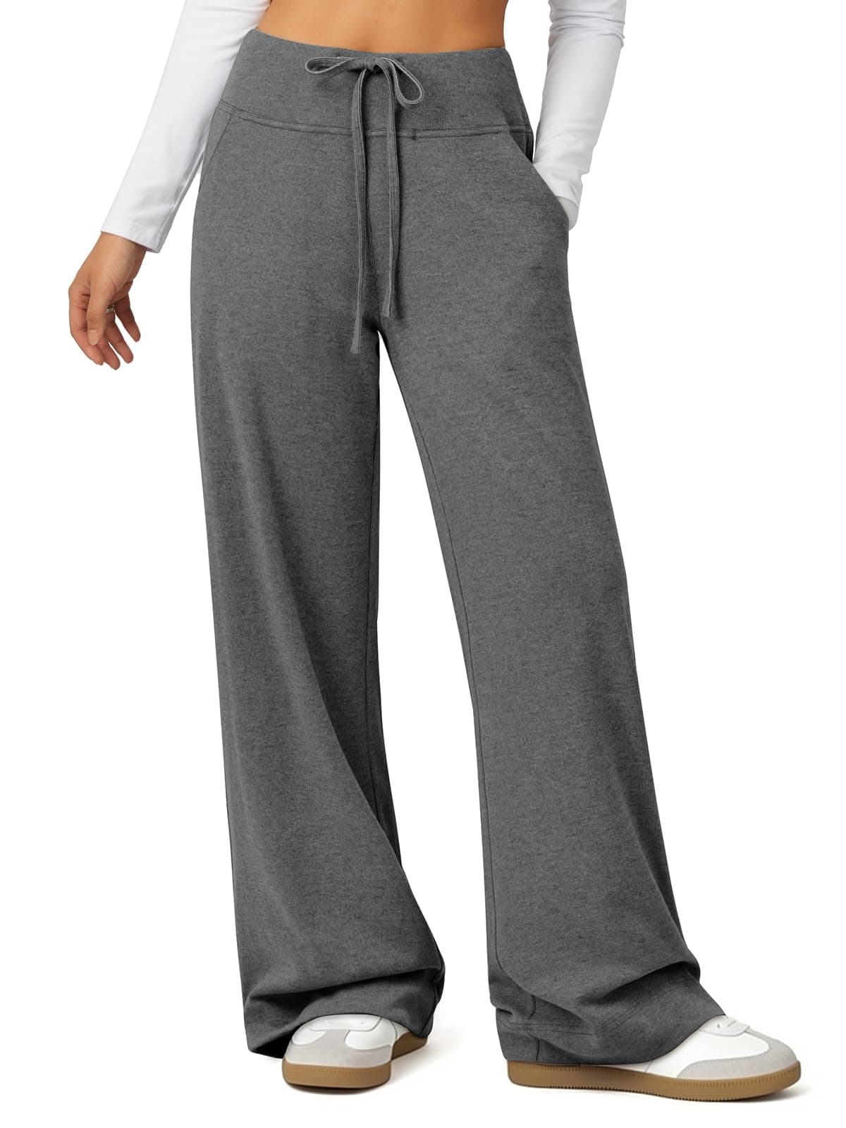 Womens Wide Leg Sweatpants Baggy Drawstring Sweat Pants