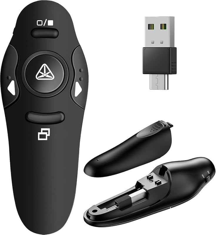 Presentation Remote Clicker, USB A & USB C Wireless Presenter for PowerPoint Presentation…