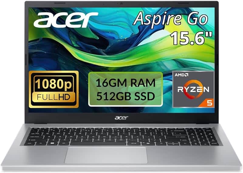 Aspire Go 15in Laptop AMD Ryzen 5 16GB RAM 512GB SSD Touch
