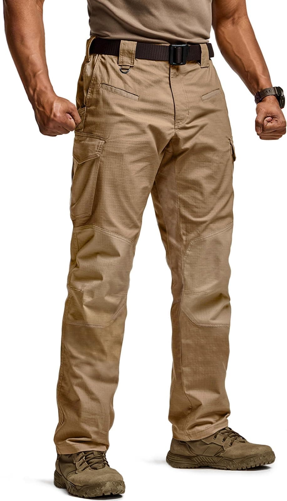 Men's Flex Ripstop Tactical Pants, Water Resistant Stretch Cargo Pants, Lightweight EDC H…