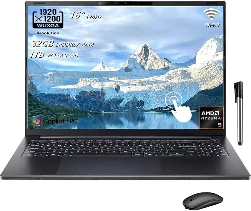 Swift Go 16 AI Copilot+PC Laptop, 16" WUXGA 120Hz Touchscreen, AMD Ryzen AI 9 465 (10-cor…