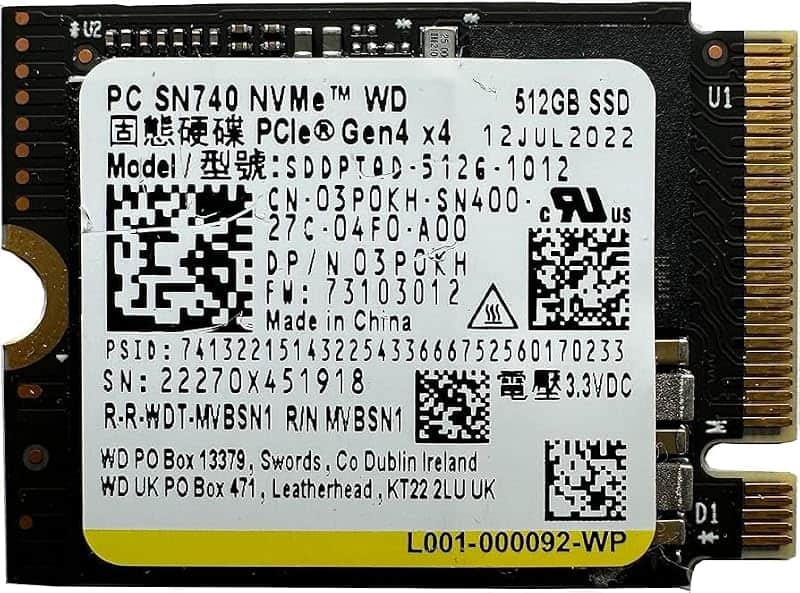 WD_PC Black 512GB SN740 M.2 2230 PCIe Gen 4.0 NVMe SSD for Handheld Gaming Devices, up to…