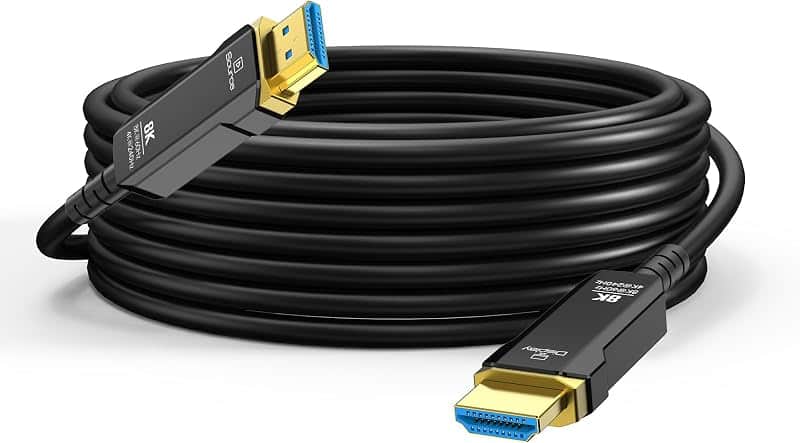 LINKJUN Fiber Optic HDMI 2.1 Cable 100ft, 8K Long Active HDMI Cable, High Speed Fiber HDM…