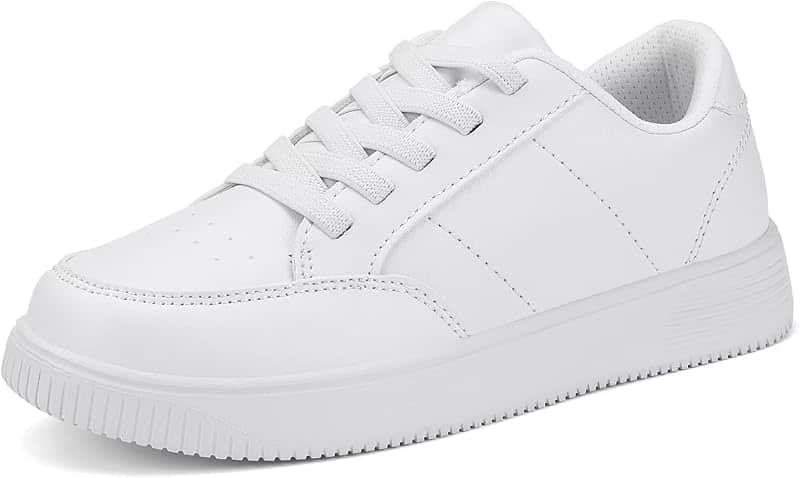 Unisex-Child Sneakers Boys Girls Running Leather Sneakers Breathable Mesh Athletic Shoes…