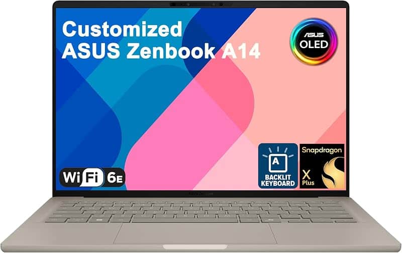 Zenbook AI-Powered Laptop A14 14" 2K OLED Qualcomm 8-core Snapdragon X Plus (Up to 45 Top…