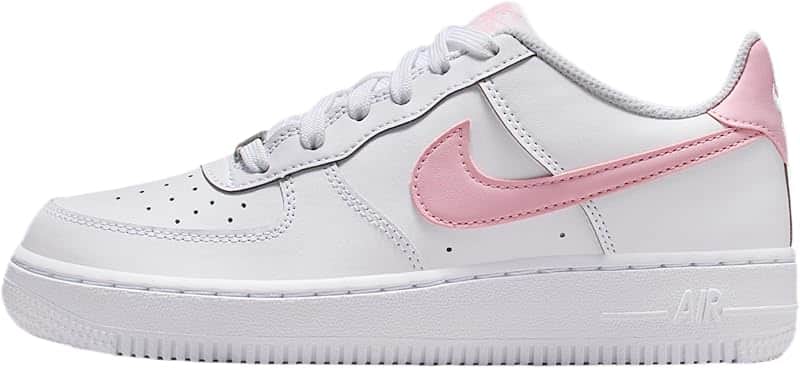 Air Force 1 Big Kids' Shoes (White/White/Medium Soft Pink)