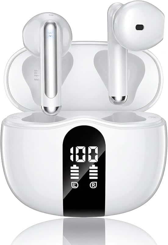 Wireless Earbuds, 2026 Bluetooth 5.4 Headphones Bass Stereo Ear Buds with Noise Cancellin…