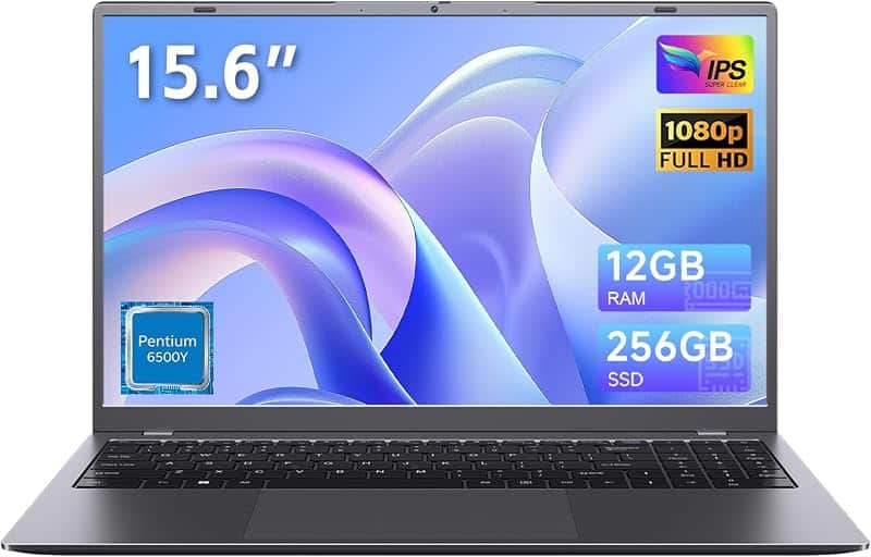 EVOSPEX 15.6 Inch Laptop Computer, 12GB RAM 256GB SSD, Pentium 6500Y | 1080P FHD IPS, Lig…