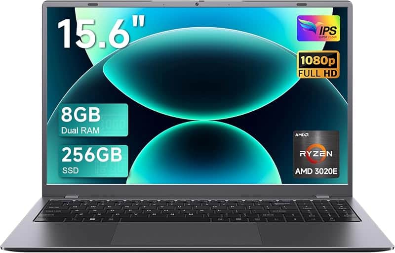 EVOBUC 15.6 inch Laptop Computer, AMD 3020e Processor Up to 2.6GHz, 8GB RAM 256GB SSD, FH…