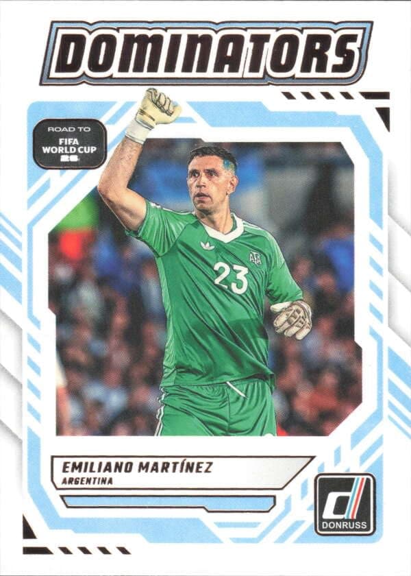 2025-26 PANINI DONRUSS ROAD TO WORLD CUP DOMINATORS #17 EMILIANO MARTINEZ ARGENTINA SOCCE…