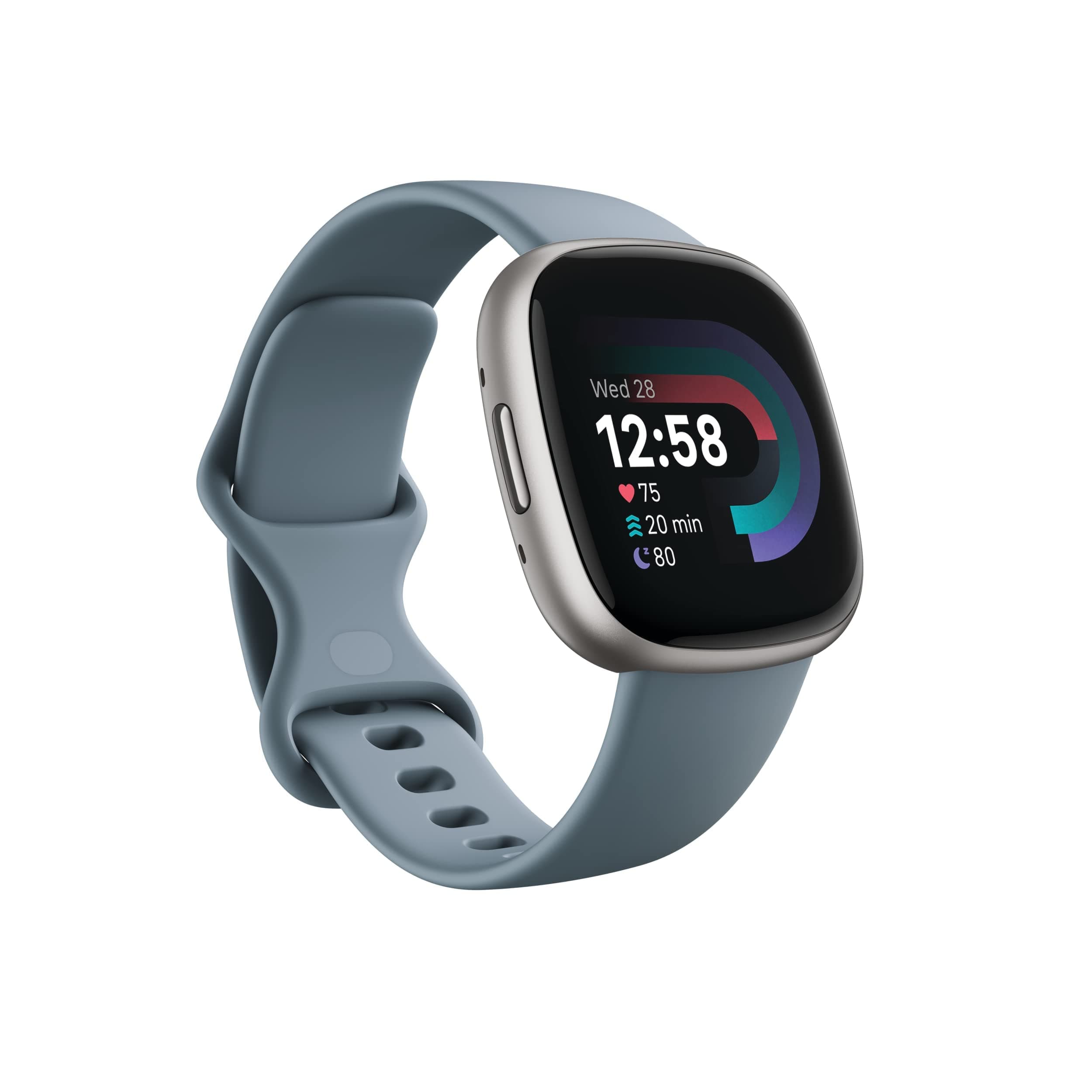 Fitbit Versa 4 Fitness Smartwatch, - Waterfall Blue/Platinum | Daily Readiness, 3-month G…
