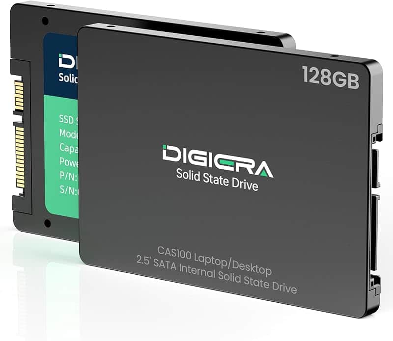 128GB 2.5" SATA SSD III, Internal Solid State Read 510MB/s Write 500MS/s, CAS100 Internal…