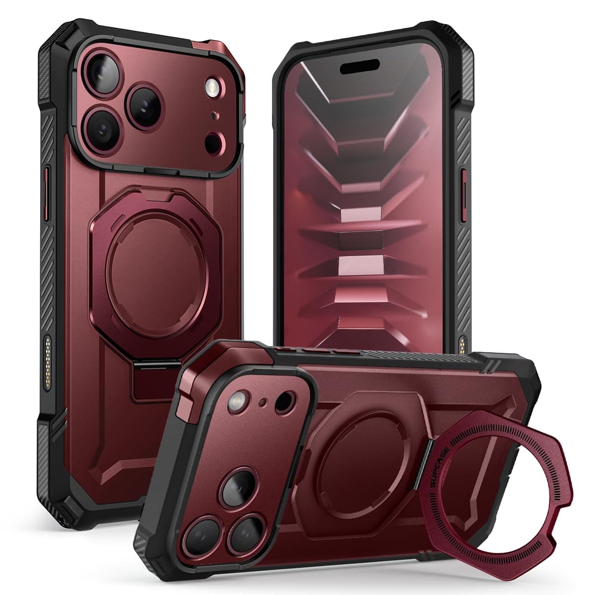 SUPCASE for iPhone 18 Pro Case / 17 Pro Case with Stand, Burgundy | Heavy Duty Protection…