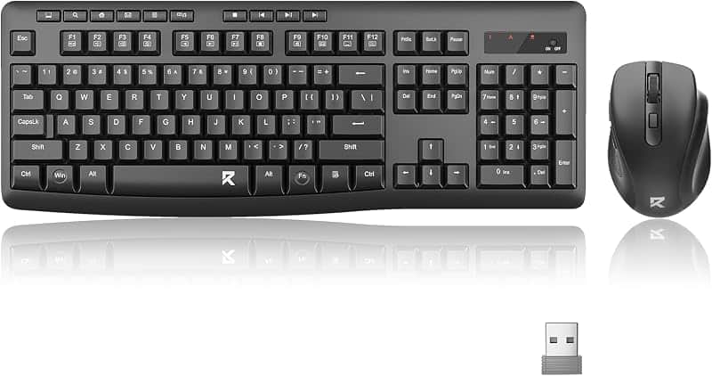 Redragon Wireless Keyboard and Mouse Combo, 2.4G Full-Sized Ergonomic Computer Keyboard a…