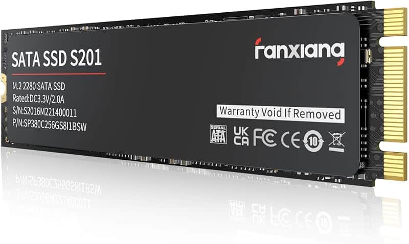 fanxiang S201 256GB M.2 SATA SSD 2280 SATA III 6Gb/s Internal Solid State Drive, SLC Cach…