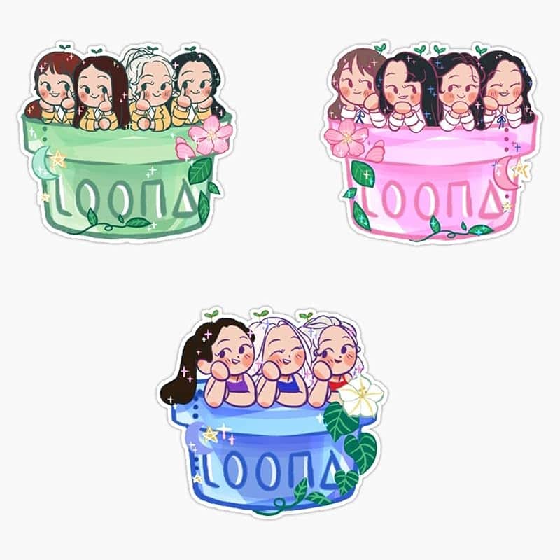 Loona Subunits + Flower Pots Vinyl Waterproof Sticker Decal Car Laptop Wall Window Bumper…