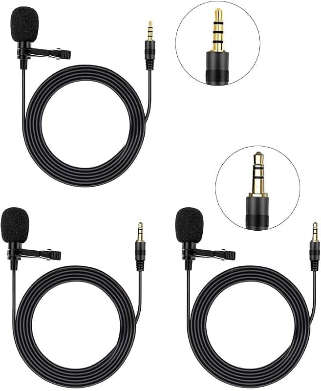 Lavalier Clip on Microphone, Portable Lav Mic for Android Smartphone Camera Podcast Lapto…