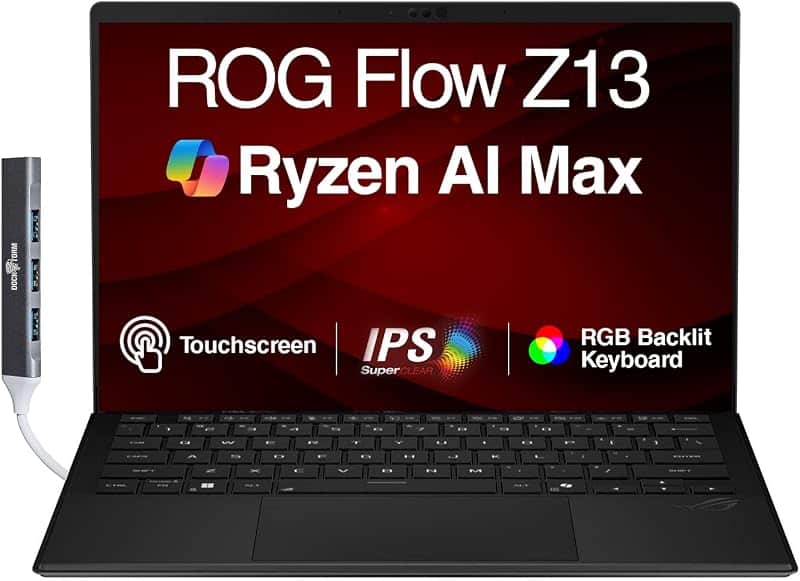 ROG Flow Z13 AI Gaming 2-in-1 Laptop 13.4" Touchscreen IPS WQXGA Display (AMD Ryzen AI Ma…