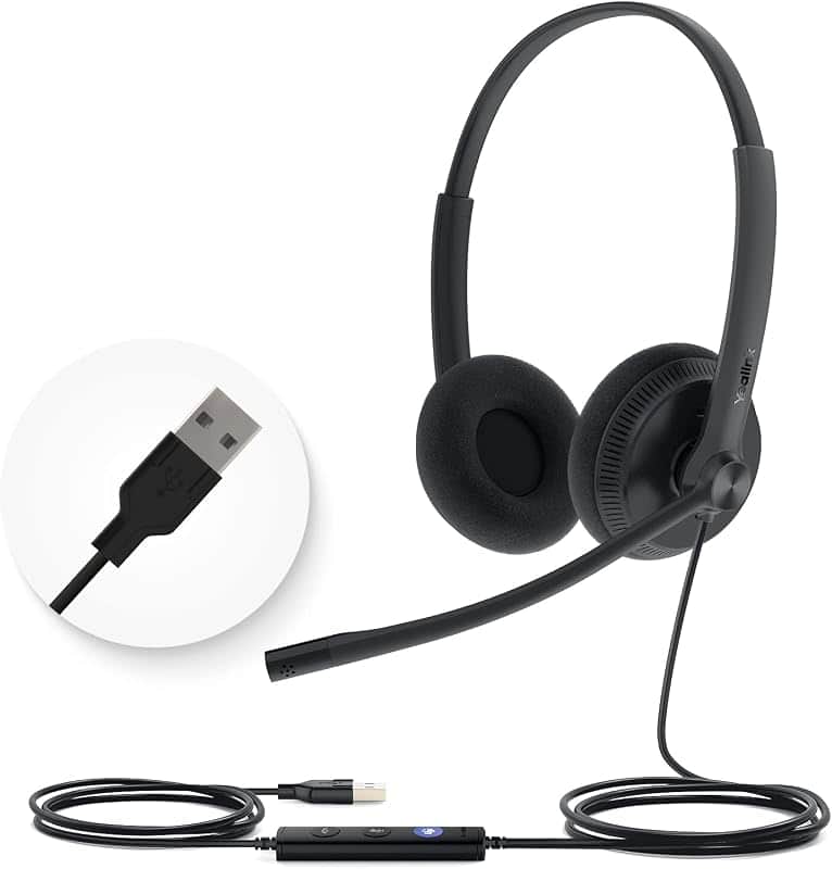 Yealink UH34 Lite Wired Headset,USB-A, Noise Canceling Mic,in-Line Controls | Stereo Head…