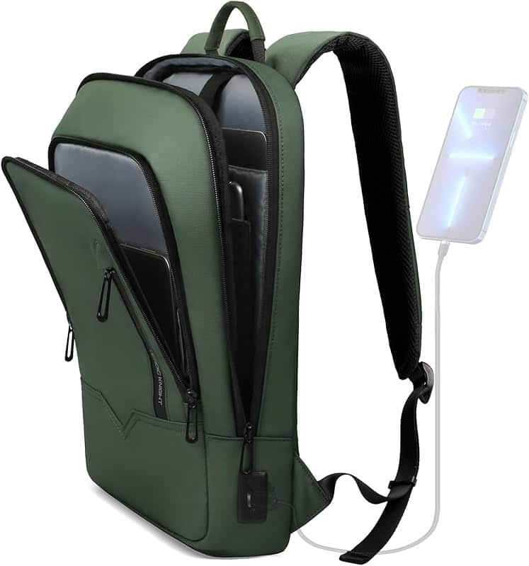 hk Backpack for Men, Business Slim Computer Bag for 15.6 Inch Laptop | Anti-Theft Travel…