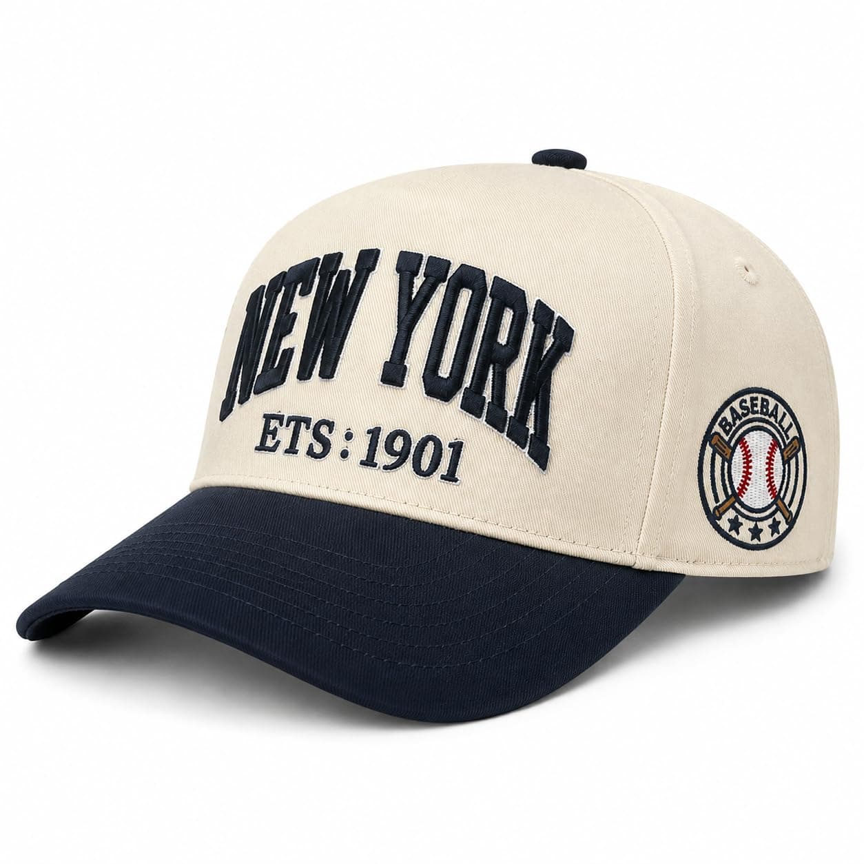 Baseball Hat for Women Men, Two-Tone Baseball Cap, Adjustable City Embroidered Cap
