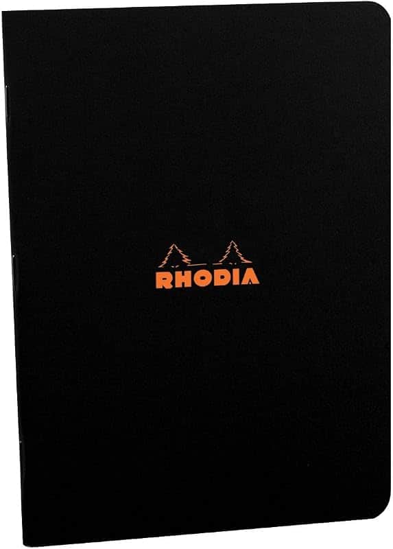 Pack of 5 Rhodia Black Side Staplebound A4 Notebook (8.25 X 11.75)