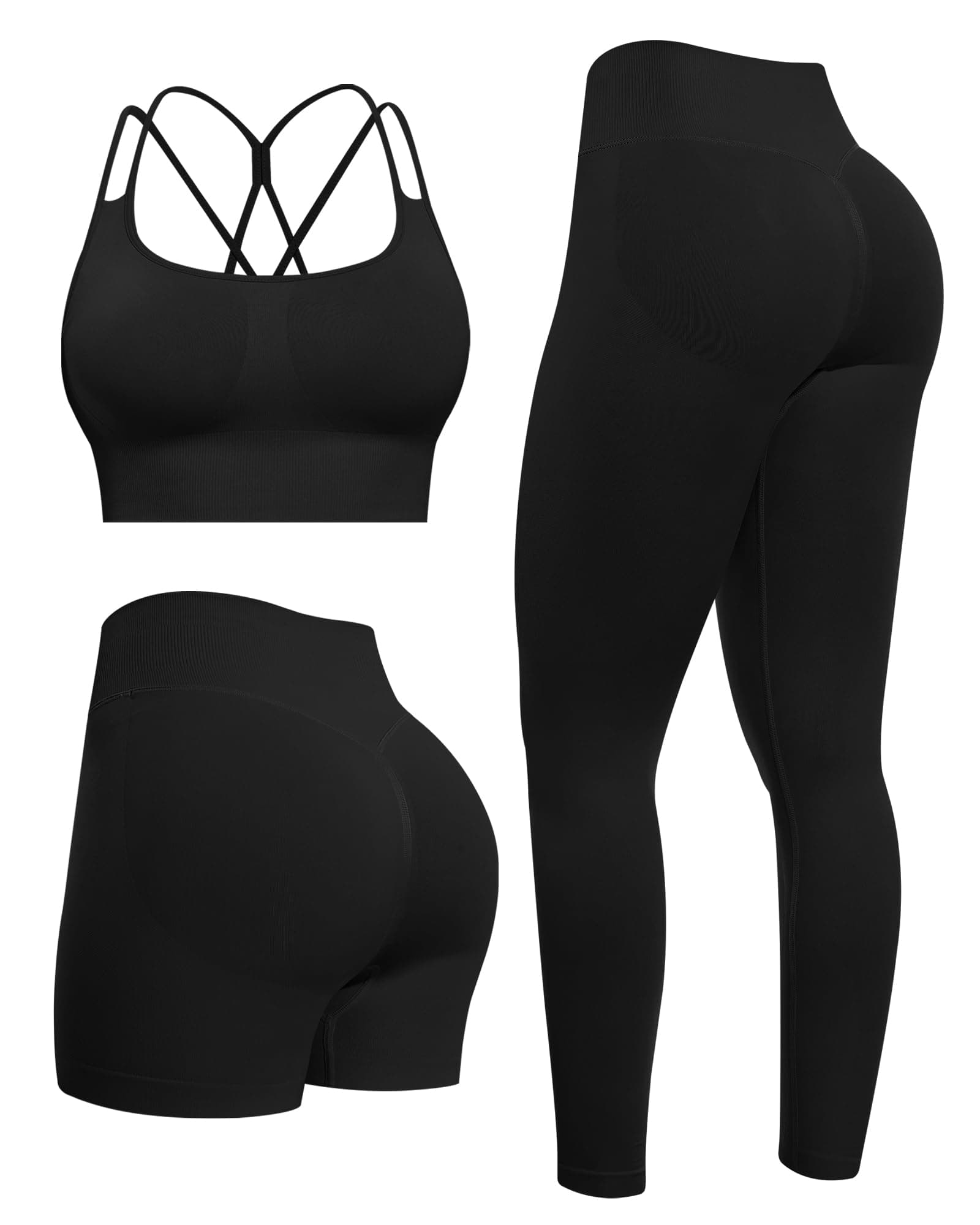 Butt lifting Workout Sets for Women – Gym Activewear with Seamless Leggings,Shorts,and Pa…