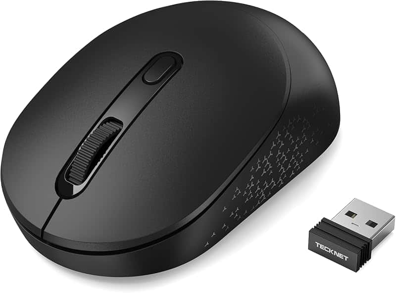 TECKNET 3-Device Portable Wireless Bluetooth Mouse for Laptop Black