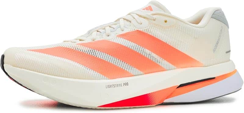 Mens Adizero Boston 13 Running Sneakers Shoes - Black, White