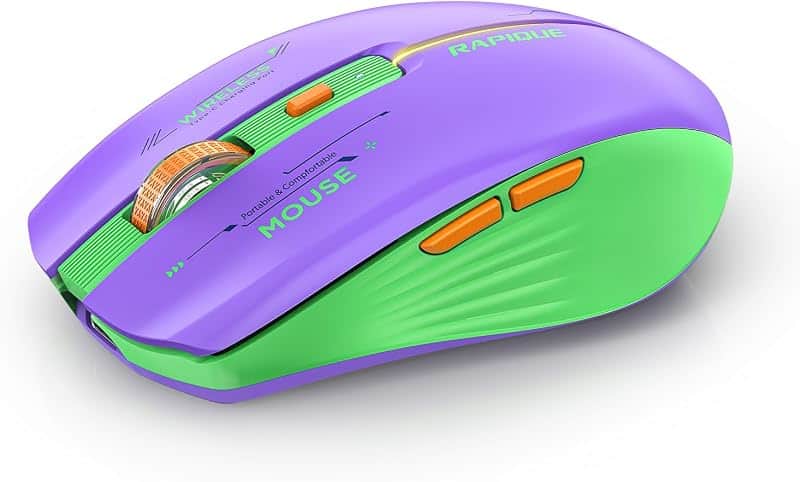 RAPIQUE Bluetooth Wireless Mouse - (BT1/BT2+USB Receiver) Dual Mode, Rechargeable, Quiet…