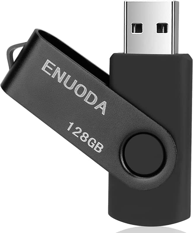 128GB Flash Drive ENUODA 1 Pack Thumb Drive 128GB Swivel Design USB 2.0 Memory Stick Data…