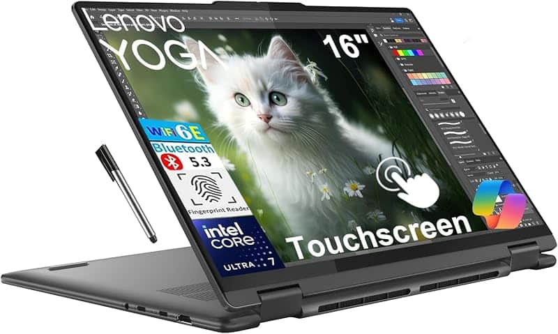 Yoga 7i 2-in-1 Laptop, 16" FHD+ 2K Touchscreen Display, 12-core Intel Core Ultra 7 155U,…