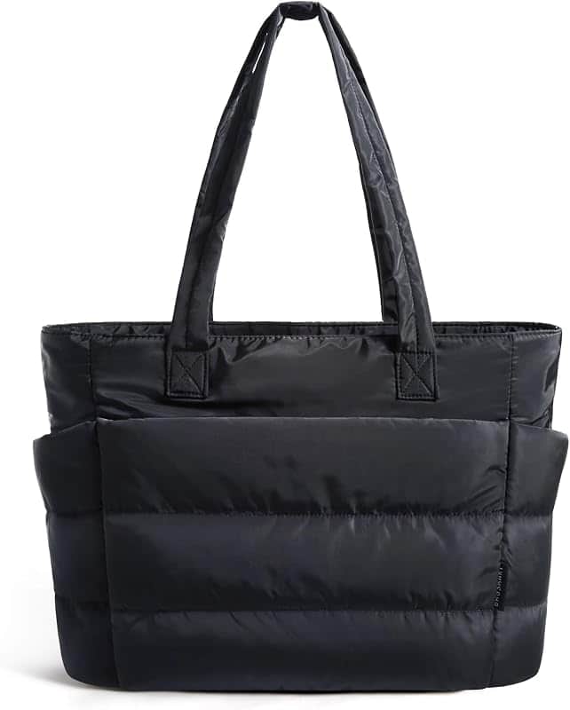 BAGSMART Puffy Tote Bag for Women, Lightweight Work Tote Handbag | 20L for 15.6" Laptop/…