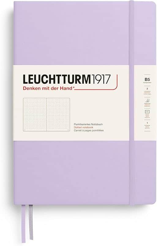 Notebook Hardcover Composition B5-219 Numbered Pages for Writing and Journaling (Lilac, D…