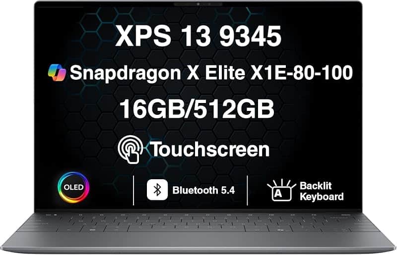 XPS 13 9345 Copilot+ AI PC Laptop, 13.4" 3K OLED Touchscreen