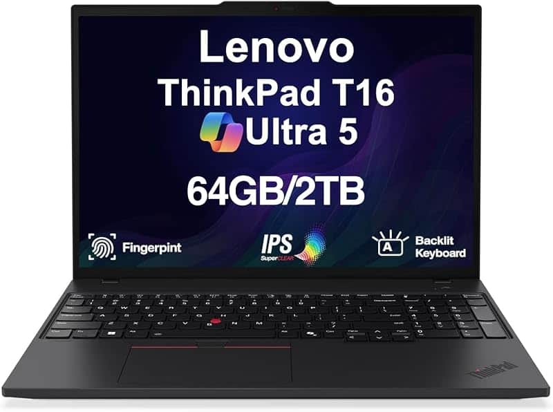 ThinkPad T16 Gen 4 AI PC 16.0" FHD+ Laptop, Ultra 5-225U, 64GB/2TB