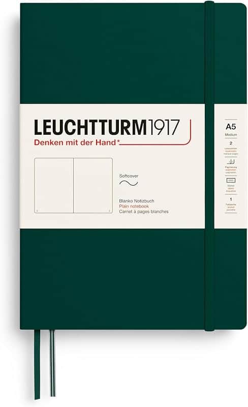 LEUCHTTURM1917 - Notebook Softcover Medium A5-123 Numbered Pages for Writing and Journali…