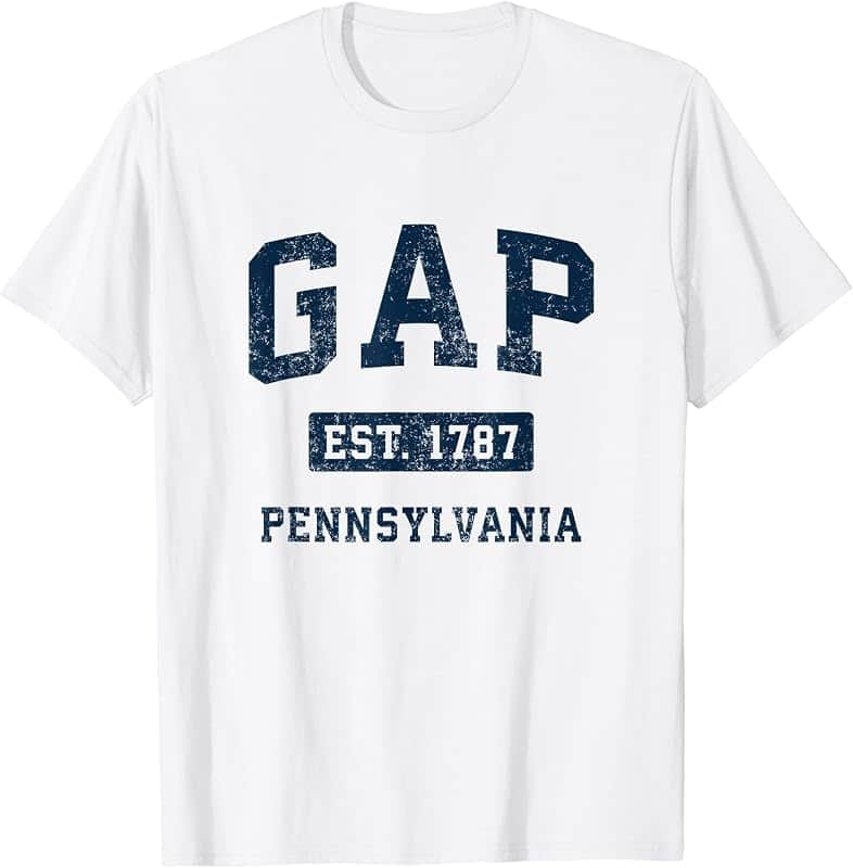 Pennsylvania PA Vintage Athletic Navy Sports Design T-Shirt