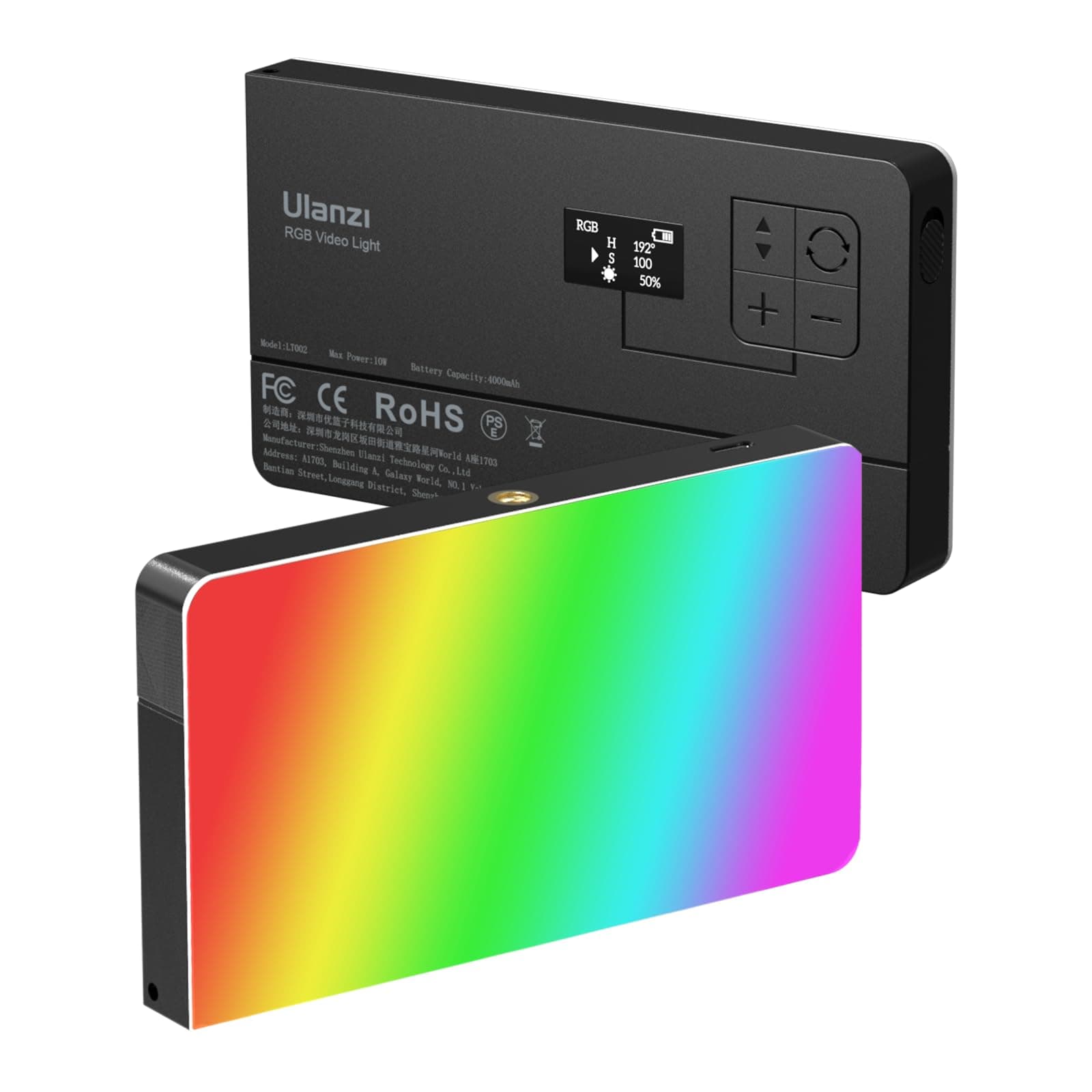 PL-01 RGB Video Light, Portable RGB Camera Light with 4000mAh Battery, 360° Color 20 Ligh…