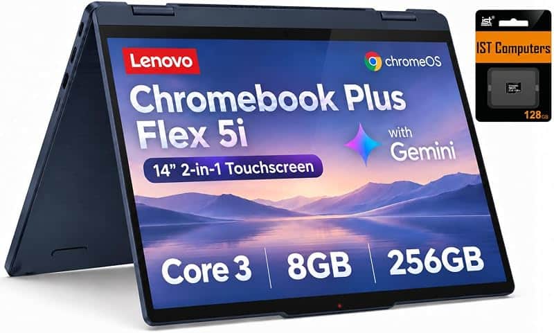 IdeaPad Flex 5i Chromebook Plus 14" 2-in-1 Laptop, (FHD+ Touchscreen, Core 3 N355, 8GB DD…