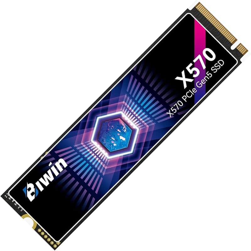 BIWIN Black Opal X570 Gen5 SSD 2TB, M.2 2280 PCIe 5.0 NVMe 2.0, Up to 14500 MB/s, Directs…