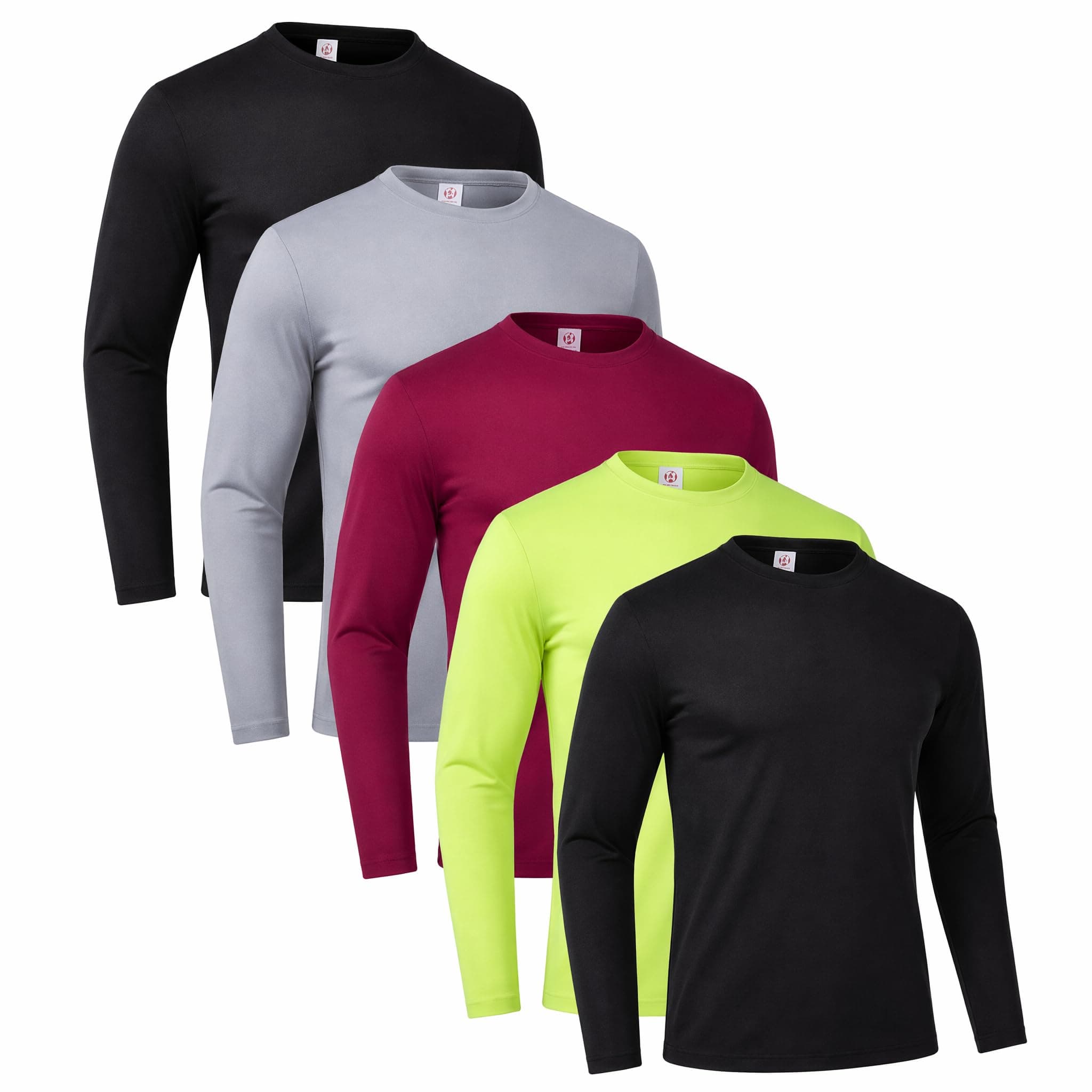 5-Pack Men's Long Sleeve Quick Dry Shirts