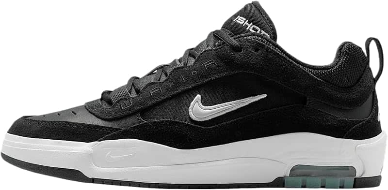 White Black Air Max Ishod Wair Leather Suede Skate Shoes by Nike SB