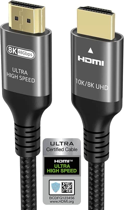 Ubluker 10K 8K 4K HDMI to HDMI Cable 10FT, Certified Ultra High Speed Cord | 2.1 2.0 1.4…