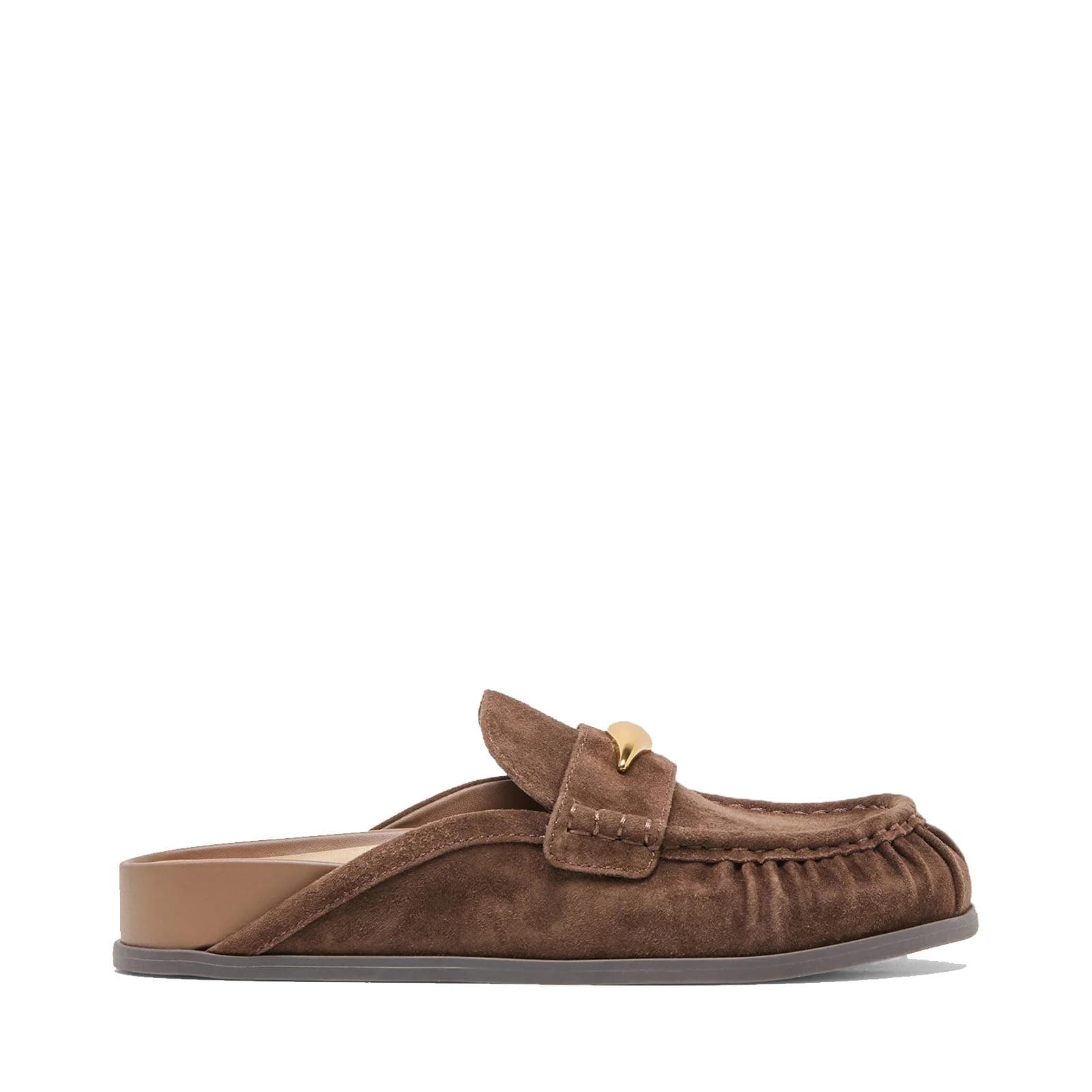 Suede Mule Loafers Slip on Round Closed Toe Backless Slides Loafer Comfortable Casual Fal…