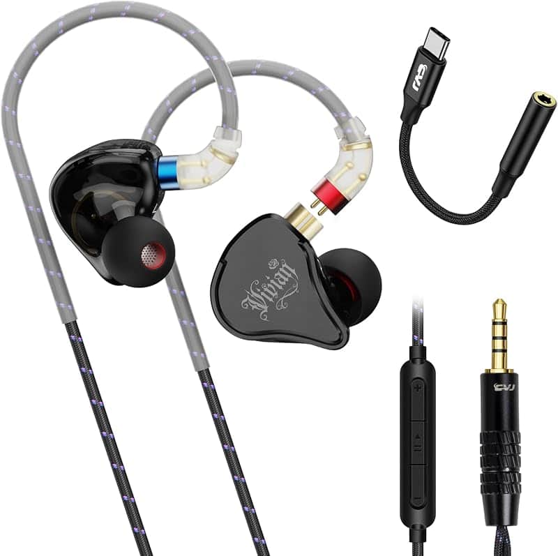 Balanced HiFi IEM with 3.5mm+USB C,Wired Gaming Earbuds,in Ear Monitor Headphones with Mi…