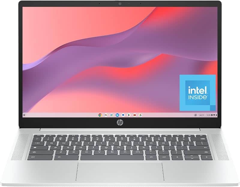Chromebook 14 inch Laptop, HD Display, Intel Processor N100, 4 GB RAM, 64 GB eMMC, Intel…