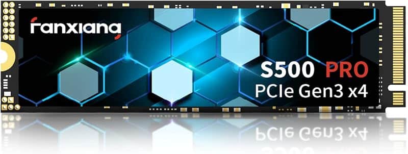 S500 Pro 256GB NVMe SSD M.2 PCIe 3.0, Gen 3x4 2280 Internal Solid State Drive, SLC Cache…