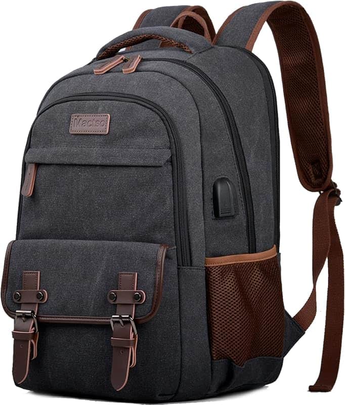 Canvas Travel Laptop Backpack for Men Women, Business Work Rucksack College School Comput…